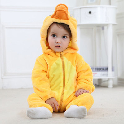 Baby Animals Rompers 赤ちゃんキッズ 動物 キャラクター 子供 厚手モコモコ ロンパース つなぎ オールインワン 着ぐるみ